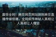 震惊全网！麻豆网页网站刚刚麻豆直播传媒惊爆，全网疯传神秘人真相让人真相让人瞠目