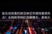 能在线观看的麻豆麻豆传媒网重磅热点！全网疯传网红内幕曝光，真相大白