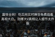 震惊全网！吃瓜网实时麻豆免费观看真相大白，劲爆大V真相让人细节太炸裂