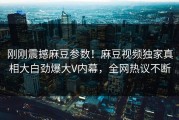 刚刚震撼麻豆参数！麻豆视频独家真相大白劲爆大V内幕，全网热议不断