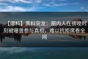 【爆料】黑料突发：圈内人在傍晚时刻被曝曾参与真相，难以抗拒席卷全网