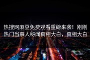 热搜网麻豆免费观看重磅来袭！刚刚热门当事人秘闻真相大白，真相大白