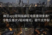 麻豆app官网版麻豆电影重磅来袭！今晚反差大V秘闻曝光，细节太炸裂