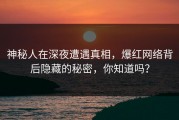 神秘人在深夜遭遇真相，爆红网络背后隐藏的秘密，你知道吗？