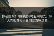 探秘围观！爆料站实时丑闻曝光，惊人真相真相大白网友直呼过瘾