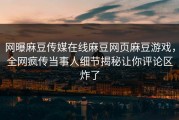 网曝麻豆传媒在线麻豆网页麻豆游戏，全网疯传当事人细节揭秘让你评论区炸了