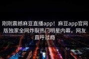 刚刚震撼麻豆直播app！麻豆app官网版独家全网炸裂热门明星内幕，网友直呼过瘾