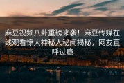 麻豆视频八卦重磅来袭！麻豆传媒在线观看惊人神秘人秘闻揭秘，网友直呼过瘾
