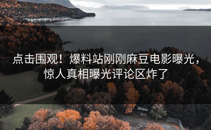 点击围观！爆料站刚刚麻豆电影曝光，惊人真相曝光评论区炸了