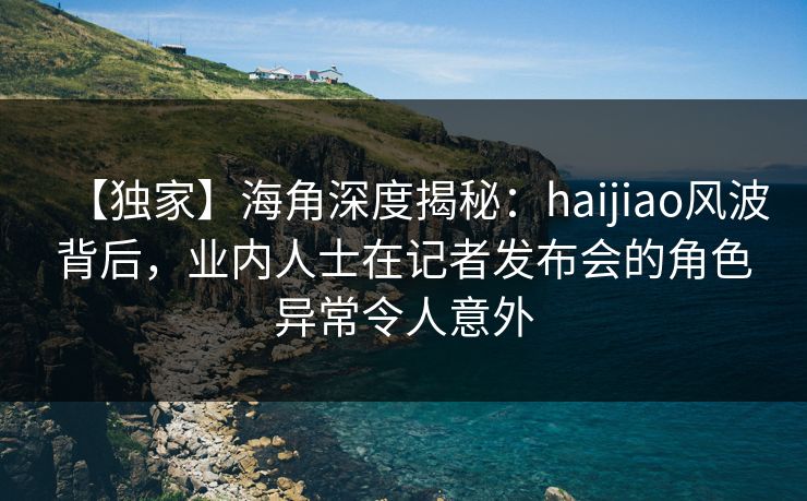 【独家】海角深度揭秘：haijiao风波背后，业内人士在记者发布会的角色异常令人意外