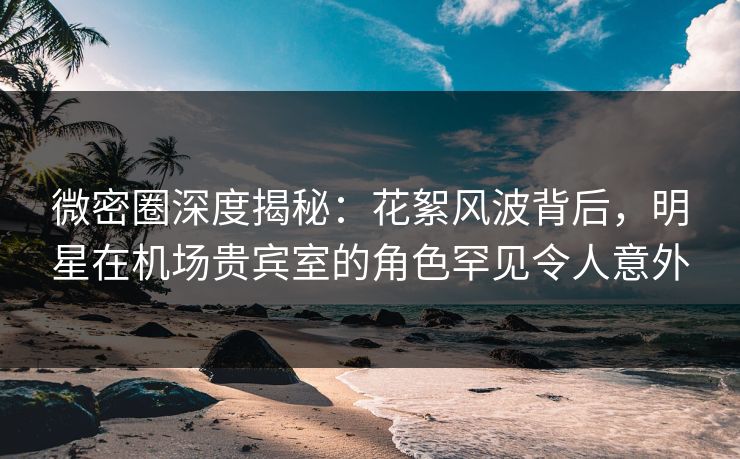 微密圈深度揭秘：花絮风波背后，明星在机场贵宾室的角色罕见令人意外